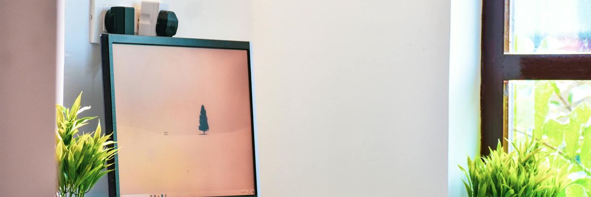 Minimalist ergonomic workspace setup with natural lighting